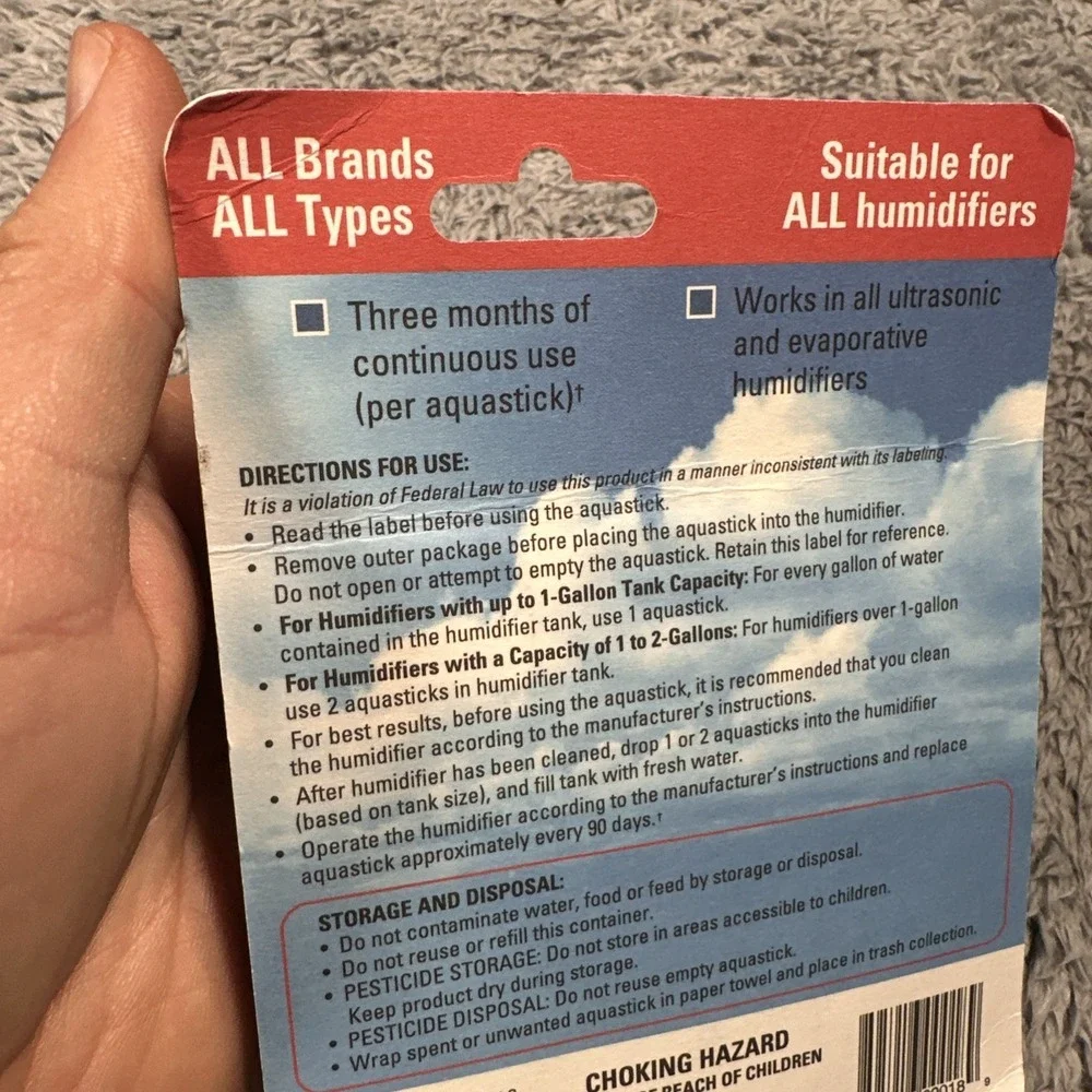 Aquastick Antimicrobial Humidifier Treatment, Universal Fit Reduces Odors 2 Pack